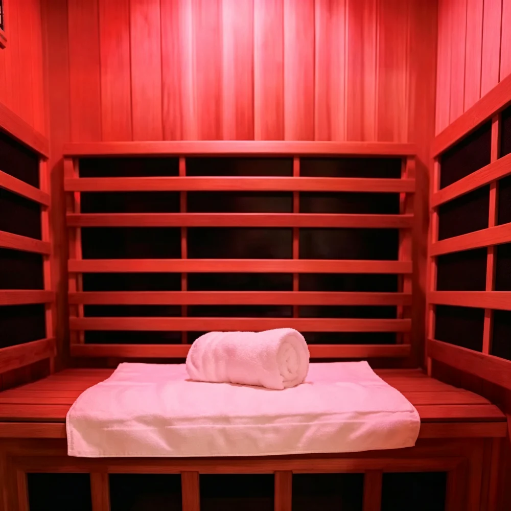 Interior bench detail with towel